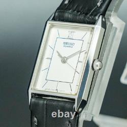 Vintage 1985 MINT SEIKO SOCIE 7321-5650 Silver Tank New Battery Women Watch
