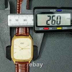 Vintage 1985 SEIKO CHARIOT 9021-5090 Gold Square Tank New Band Men Watch