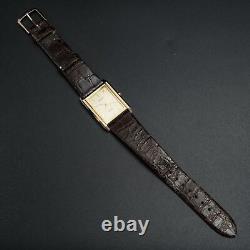 Vintage 1987 MINT SEIKO Dolce 7321-6170 Tungsten Gold Tank Shape Men Watch