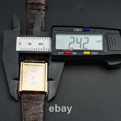 Vintage 1987 MINT SEIKO Dolce 7321-6170 Tungsten Gold Tank Shape Men Watch