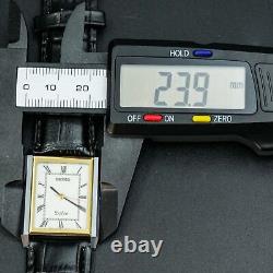 Vintage 1988 MINT SEIKO Dolce 7321-6170 New Band Square Thin Tank Shape Men