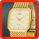Vintage 1989 N-mint Seiko Dolce 9521-5210 2p Diamonds Square Gold Men Watch