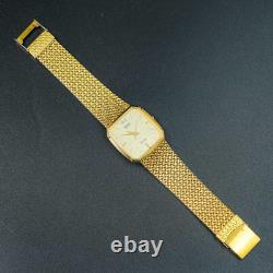 Vintage 1989 N-MINT SEIKO Dolce 9521-5210 2P Diamonds Square Gold Men Watch