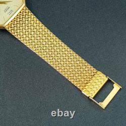 Vintage 1989 N-MINT SEIKO Dolce 9521-5210 2P Diamonds Square Gold Men Watch