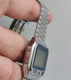 Vintage Casio AX-210 Digital Calendar Chronograph Men's Stainless Steel japan