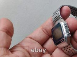 Vintage Casio AX-210 Digital Calendar Chronograph Men's Stainless Steel japan