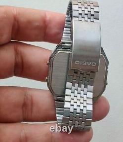 Vintage Casio AX-210 Digital Calendar Chronograph Men's Stainless Steel japan