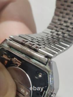 Vintage Casio AX-210 Digital Calendar Chronograph Men's Stainless Steel japan