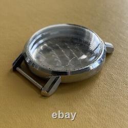 Vintage Chronograph Watch Case. Stainless Steel / Chrome. 38.6mm. NOS