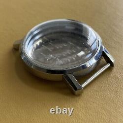 Vintage Chronograph Watch Case. Stainless Steel / Chrome. 38.6mm. NOS