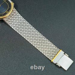 Vintage MINT SEIKO CREDOR 7770-5141 18K Gold Blue Agate Dial Oval Shape Men