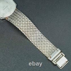 Vintage MINT SEIKO CREDOR 7770-5141 18K Gold Blue Agate Dial Oval Shape Men