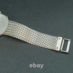 Vintage MINT SEIKO CREDOR 7770-5141 18K Gold Blue Agate Dial Oval Shape Men