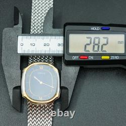 Vintage MINT SEIKO CREDOR 7770-5141 18K Gold Blue Agate Dial Oval Shape Men
