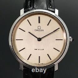 Vintage N-MINT OMEGA De Ville Cal. 625 111.0107 Silver Simple Hand Wind Watch