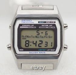 Vintage Seiko Digital Silver Wave Quartz 1979 Old School Men's Watch A229-5020