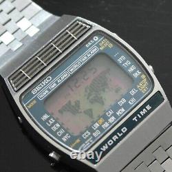 Vintage Seiko World Time 1979 Digital Quartz Original Bracelet Watch A239-502A