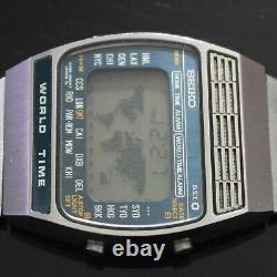 Vintage Seiko World Time 1979 Digital Quartz Original Bracelet Watch A239-502A