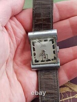 Vintage-Swiss-15 Jewel Gents Art Deco Chrome/Stainless Wristwatch-Cauny Geneve