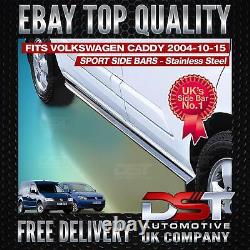 Vw Caddy Swb Sportline Style Side Bars Chrome Stainless Steel 2004-11 Oe Quality