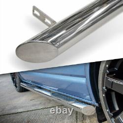 Vw T5 Transporter 03-15 Lwb 76mm Polished Chrome Stainless Steel Side Bars Steps