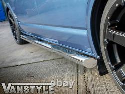 Vw T5 Transporter 03-15 Lwb 76mm Polished Chrome Stainless Steel Side Bars Steps