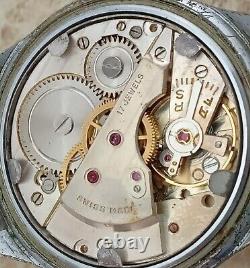 WW2 Steel Actua Officers 17 jewel Military Centre Seconds Wrist Watch 1944