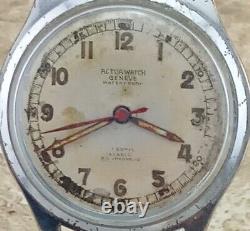 WW2 Steel Actua Officers 17 jewel Military Centre Seconds Wrist Watch 1944