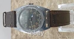 WW2 Steel Misalla Swiss 16 Jewel Military Wrist Watch 1940