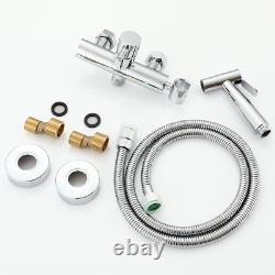 Wall Mount Chrome Bidet Mixer Spray Set Toilet Douche Muslim Hot and Cold Bidet