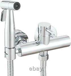 Wall Mount Chrome Bidet Mixer Spray Set Toilet Douche Muslim Hot and Cold Bidet