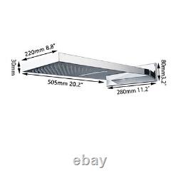 Wall Mounted 20 Thicken Rectangle Rainfall Waterfall Shower Head Mixer Faucet