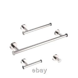 Wall Mounted Bathroom Accessories Towel Bar Paper Holder Robe Hook Set 4PCS