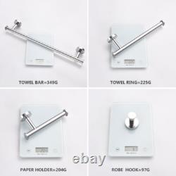 Wall Mounted Bathroom Accessories Towel Bar Paper Holder Robe Hook Set 4PCS