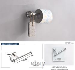 Wall Mounted Bathroom Accessories Towel Bar Paper Holder Robe Hook Set 4PCS