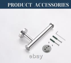 Wall Mounted Bathroom Accessories Towel Bar Paper Holder Robe Hook Set 4PCS