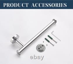 Wall Mounted Bathroom Accessories Towel Bar Paper Holder Robe Hook Set 4PCS