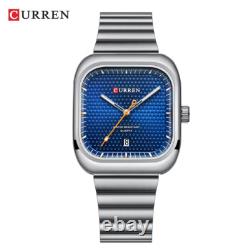 Watches To Quartz Square Business Singles Wrist Casual Chrome Side Door Streamer