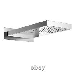 Waterfall Shower Head Rectangular Dual Fixed Overhead Rainfall Chrome ENKI R41
