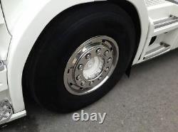 Wheel Trim Covers x2 130mm Super Single To Fit DAF RENAULT Truck Stainless Steel
