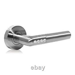 XFORT Smart Lock Door Handle, Stainless Steel in Satin Chrome, Lever On Rose