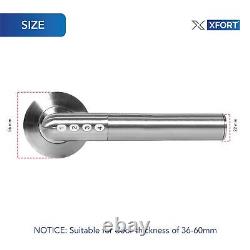 XFORT Smart Lock Door Handle, Stainless Steel in Satin Chrome, Lever On Rose