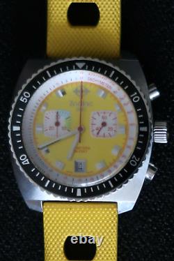 Zodiac Watch Sea Dragon Chronograph Yellow Red Black Dial A Mens Diver Classic