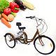 24 Rickshaw Tricycle Adult 3-wheel Bicycle 6-speed + Backrest With Rear Basket Translates To "24 Tricycle à Pédale Rickshaw Pour Adulte à 3 Roues 6 Vitesses + Dossier Avec Panier Arrière" In French.