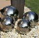 4 Pièces Boules De Regard En Acier Inoxydable Jardin Ornements En Chrome Brillant Pour Maison Patio Étang