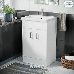 500mm White Basin Sink Flat Pack Vanity Unit Floor Standing Nanuya