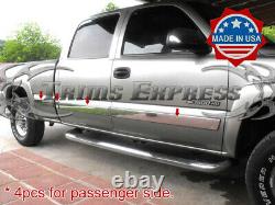 99-2002 Chevy Silverado 3dr Extended Cab Short Bed 7pc Body Side Molding Superposition