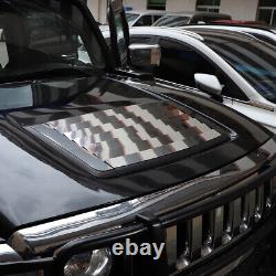 9PCS Garniture de Couverture de Capot en Acier Inoxydable Chromé Argent pour Hummer H3 2005-2009