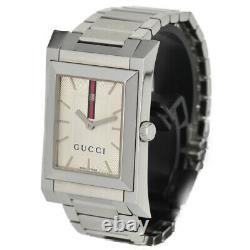 Auth Gucci 111m Silver Dial Stainless Steel Quartz Men’s Watch Y#c0064