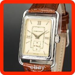 BOÎTE N-MINT BURBERRY BU1202 Montre pour hommes carrée à petite seconde en forme de tank avec bracelet neuf